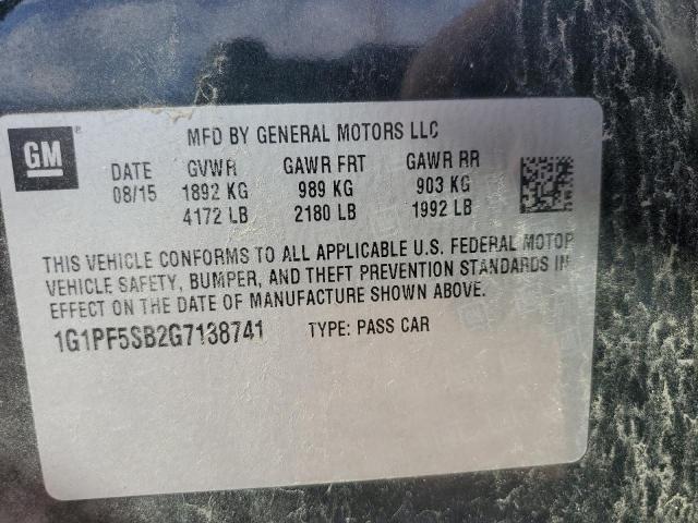 2016 CHEVROLET CRUZE LIMI 1G1PF5SB2G7138741