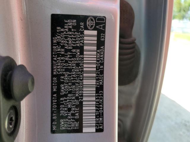 2019 TOYOTA COROLLA L - 2T1BURHE4KC159078