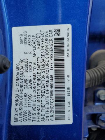 2019 HONDA CIVIC SPOR - 2HGFC2F85KH601446