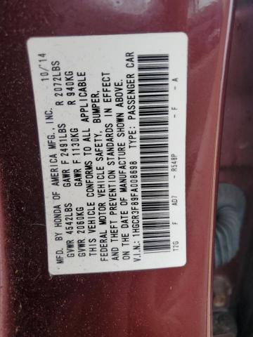 2015 HONDA ACCORD EXL 1HGCR3F89FA008698