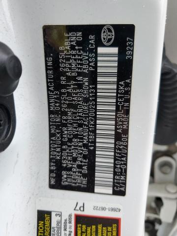 2013 TOYOTA CAMRY L - 4T1BF1FK7DU251131