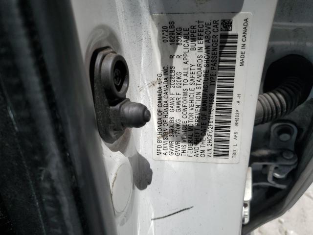 2020 HONDA CIVIC LX 2HGFC2F61LH571538