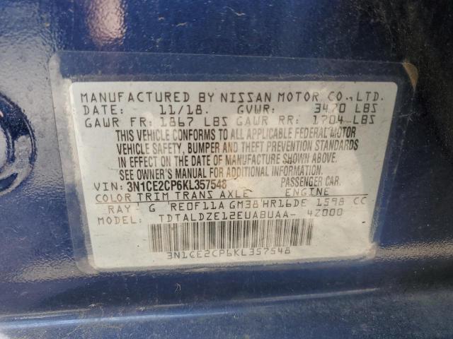 2019 NISSAN VERSA NOTE 3N1CE2CP6KL357548