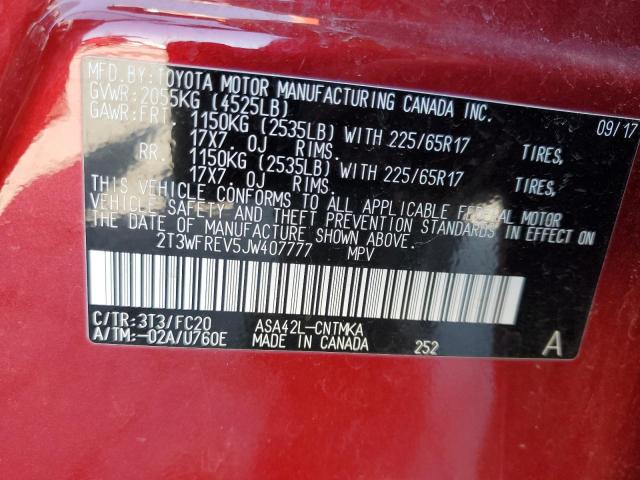 2018 TOYOTA RAV4 ADVEN - 2T3WFREV5JW407777