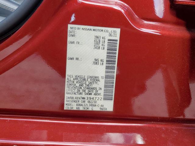 2021 NISSAN ALTIMA SL 1N4BL4EV7MN394722