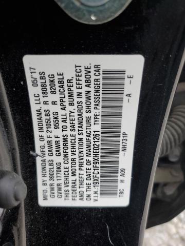 2017 HONDA CIVIC TOUR - 19XFC1F9XHE021261