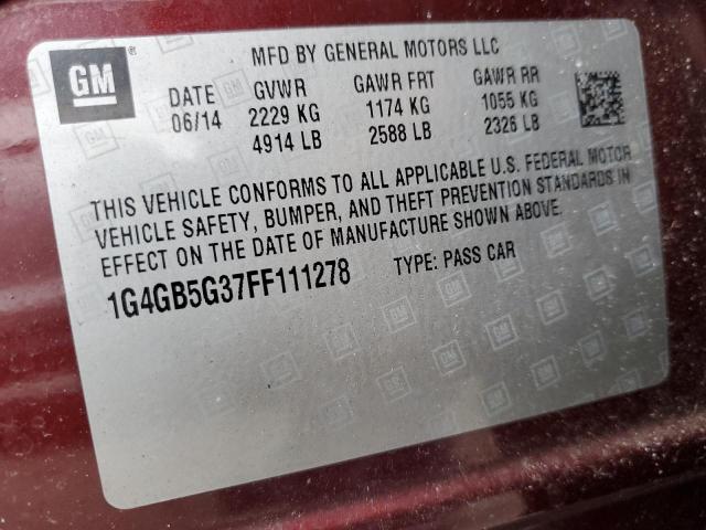 2015 BUICK LACROSSE - 1G4GB5G37FF111278