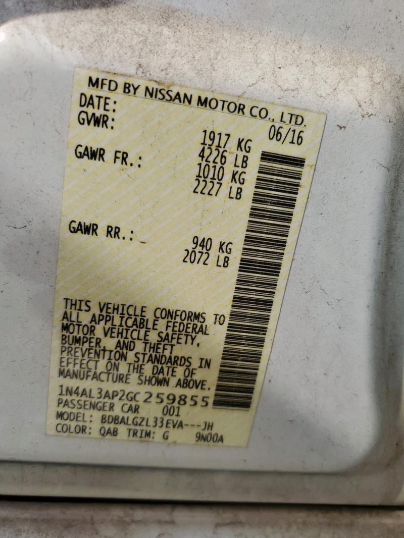 2016 NISSAN ALTIMA 2.5 1N4AL3AP2GC259855
