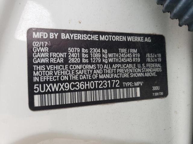 2017 BMW X3 XDRIVE2 5UXWX9C36H0T23172