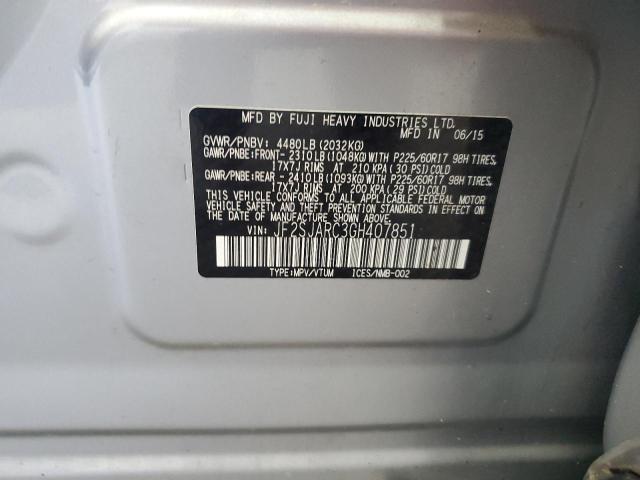 2016 SUBARU FORESTER 2 JF2SJARC3GH407851