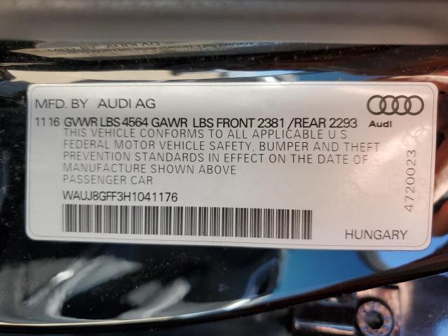 2017 AUDI A3 PREMIUM - WAUJ8GFF3H1041176