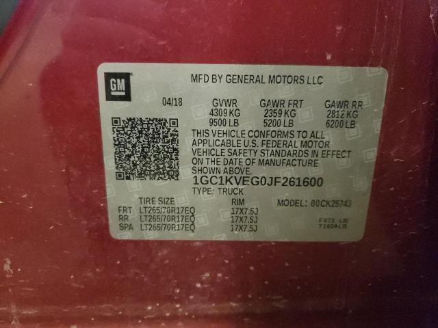 2018 CHEVROLET 2500 HD 1GC1KVEG0JF261600