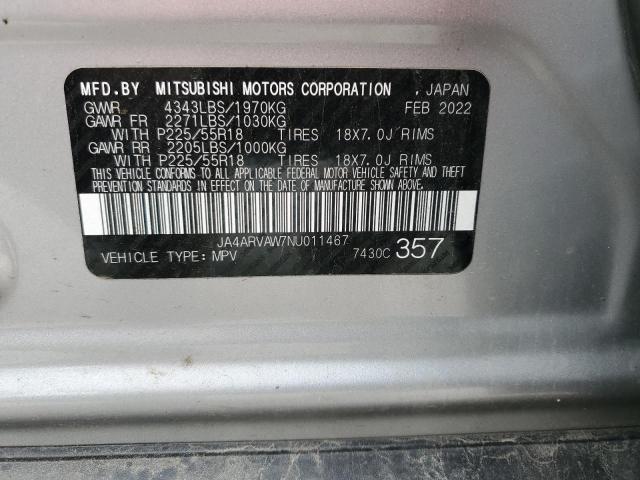 2022 MITSUBISHI OUTLANDER SPORT GT JA4ARVAW7NU011467