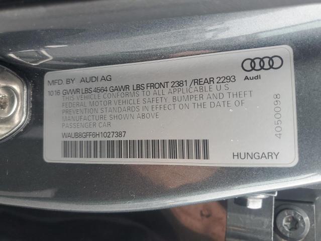 2017 AUDI A3 PREMIUM WAUB8GFF6H1027387