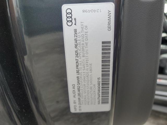 2019 AUDI A5 PREMIUM WAUTNAF54KA048215