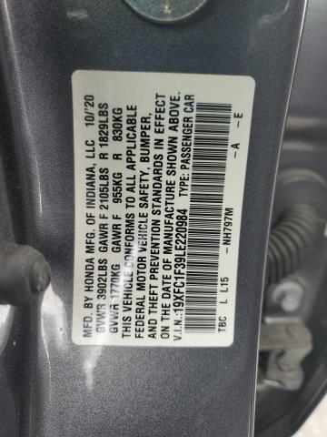 2020 HONDA CIVIC EX 19XFC1F39LE220984