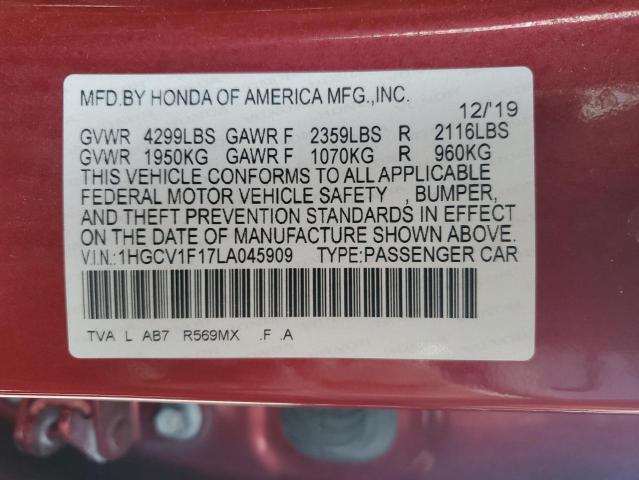 2020 HONDA ACCORD LX - 1HGCV1F17LA045909