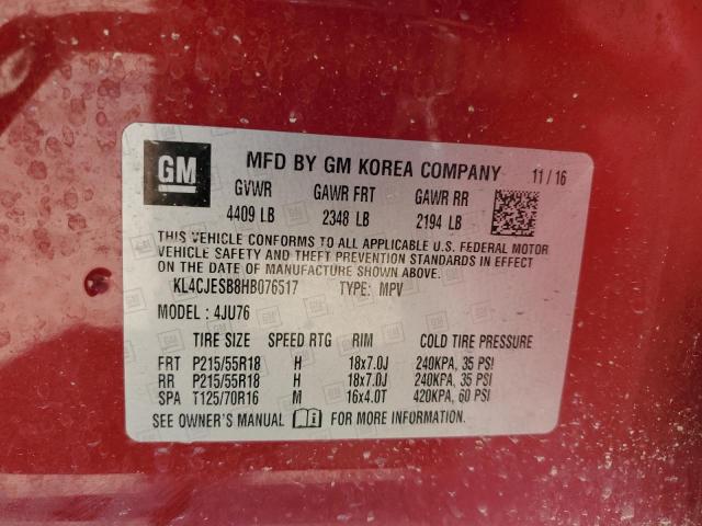 2017 BUICK ENCORE PRE KL4CJESB8HB076517