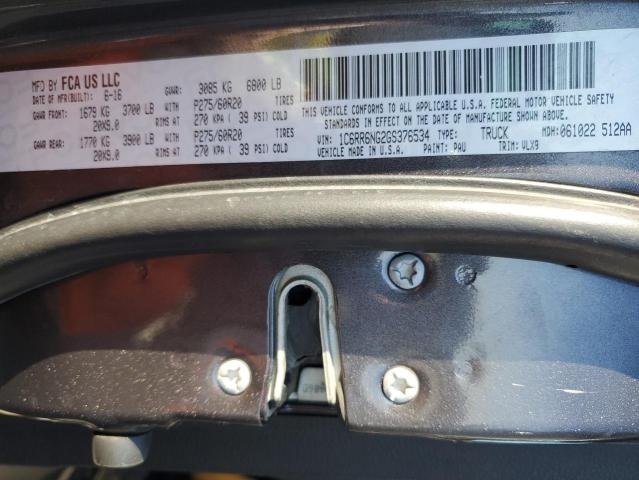 2016 RAM 1500 LARAM - 1C6RR6NG2GS376534