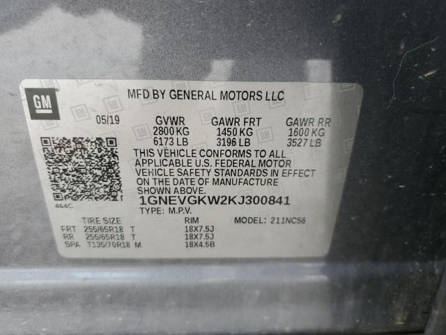 2019 CHEVROLET TRAVERSE L 1GNEVGKW2KJ300841