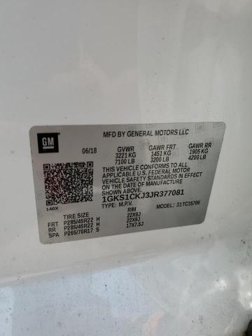 2018 GMC YUKON DENA 1GKS1CKJ3JR377081