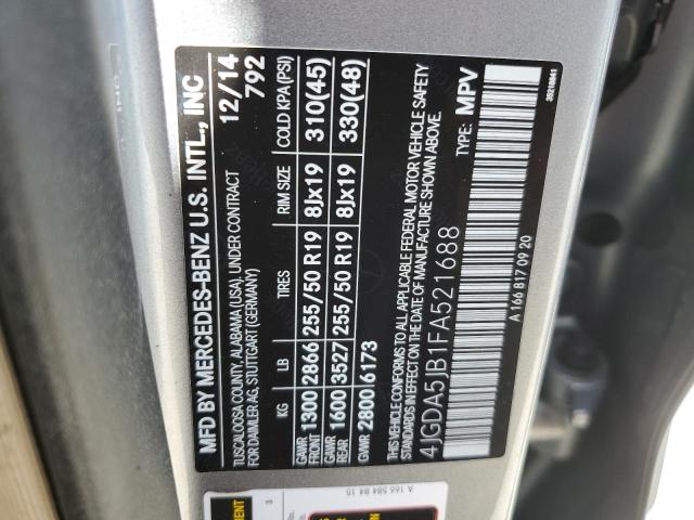 2015 MERCEDES-BENZ ML 350 - 4JGDA5JB1FA521688