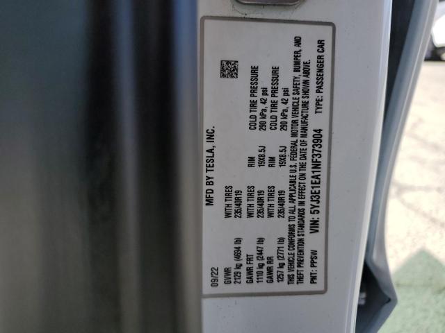 2022 TESLA MODEL 3 - 5YJ3E1EA1NF373904