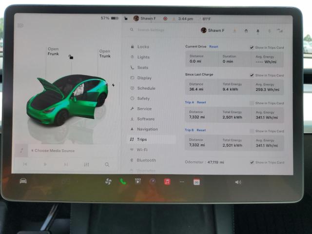 2022 TESLA MODEL Y 7SAYGDEE0NF344434