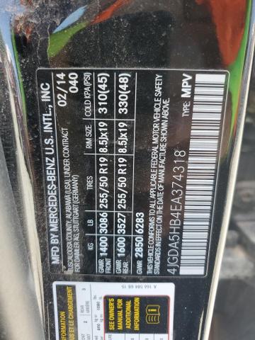 2014 MERCEDES-BENZ ML 350 4MA #3261313479