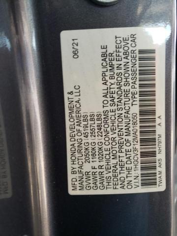 2021 HONDA ACCORD HYB - 1HGCV3F12MA018050