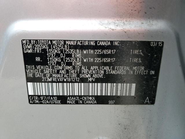 2015 TOYOTA RAV4 XLE - 2T3WFREVXFW181212