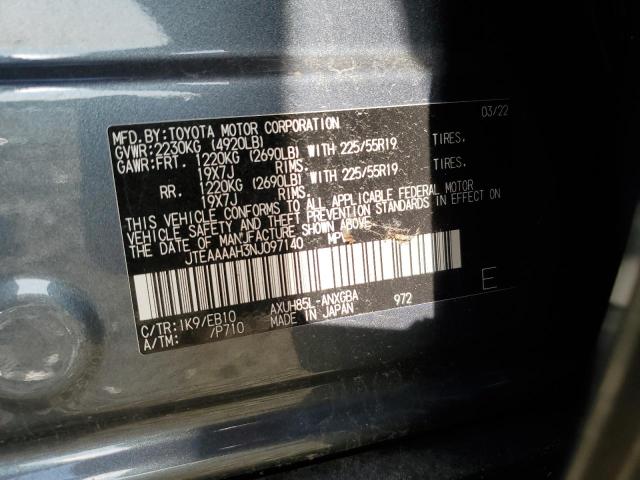 2022 TOYOTA VENZA LE - JTEAAAAH3NJ097140