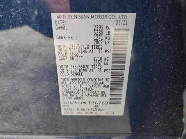 2021 NISSAN MURANO PLA 5N1AZ2DSXMC126769