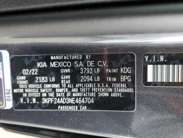 2022 KIA FORTE FE - 3KPF24AD3NE464704