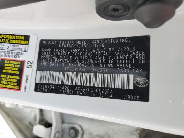 2020 TOYOTA CAMRY SE - 4T1G11AK6LU348654