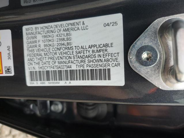 2025 HONDA ACCORD SE 1HGCY1F47SA027944