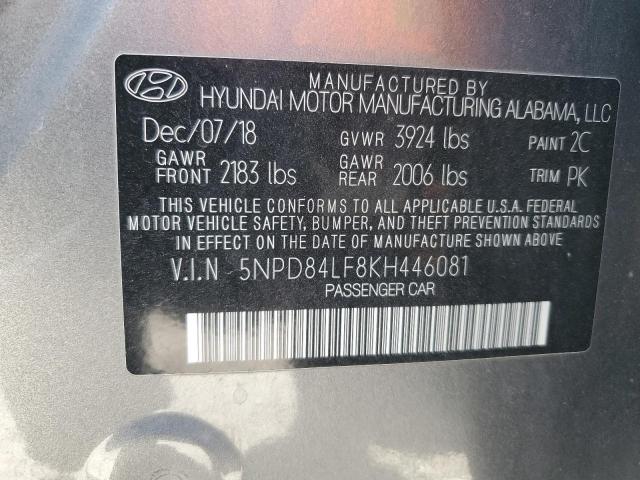 2019 HYUNDAI ELANTRA SE - 5NPD84LF8KH446081