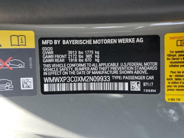 2021 MINI COOPER SE WMWXP3C0XM2N09933