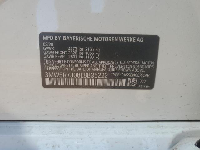 2020 BMW 330XI 3MW5R7J08L8B35222