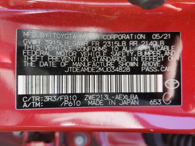 2021 TOYOTA COROLLA LE - JTDEAMDE2MJ034828