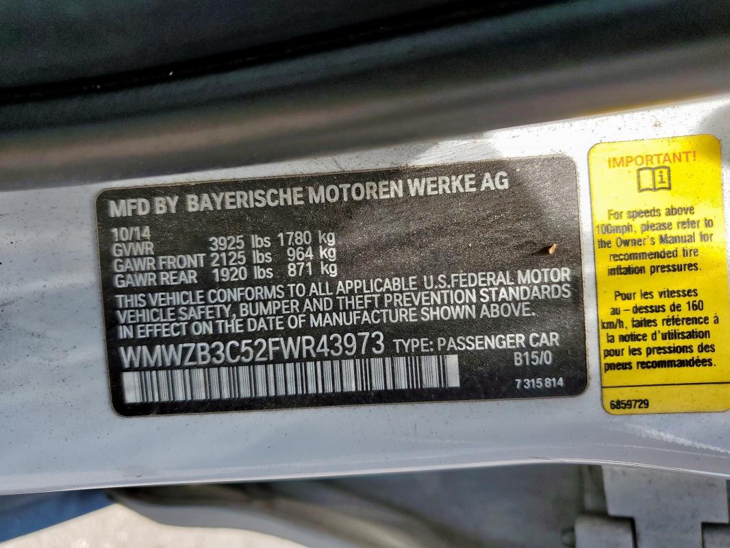 2015 MINI COOPER COU WMWZB3C52FWR43973