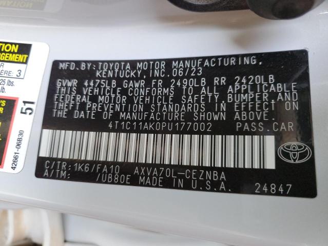 2023 TOYOTA CAMRY LE 4T1C11AK0PU177002