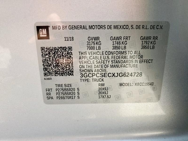 2018 CHEVROLET SILVERADO - 3GCPCSECXJG624728