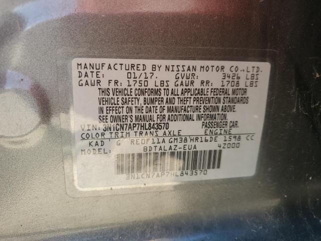 2017 NISSAN VERSA S - 3N1CN7AP7HL843570