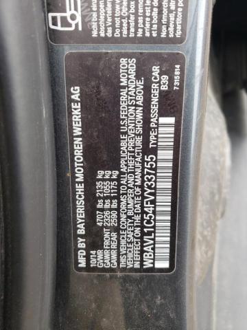2015 BMW X1 XDRIVE2 WBAVL1C54FVY33755