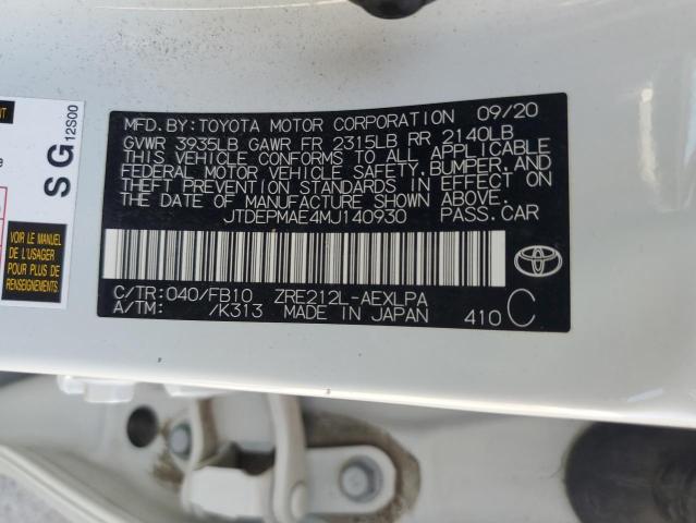 2021 TOYOTA COROLLA LE - JTDEPMAE4MJ140930
