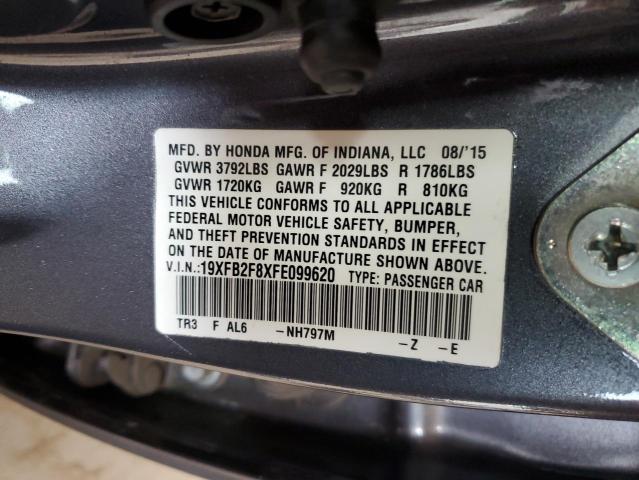 2015 HONDA CIVIC 19XFB2F8XFE099620