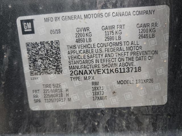 2019 CHEVROLET EQUINOX LT 2GNAXVEX1K6113718