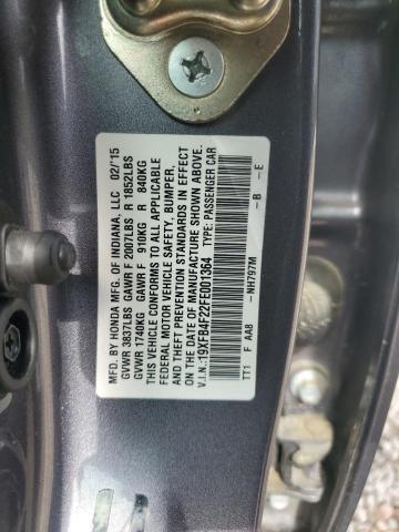 2015 HONDA CIVIC HYBR 19XFB4F22FE001364