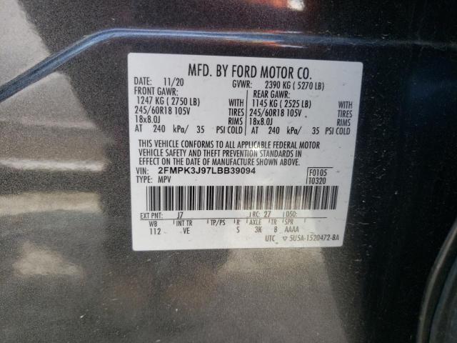 2020 FORD EDGE SEL - 2FMPK3J97LBB39094